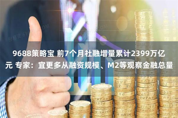 9688策略宝 前7个月社融增量累计2399万亿元 专家：宜更多从融资规模、M2等观察金融总量