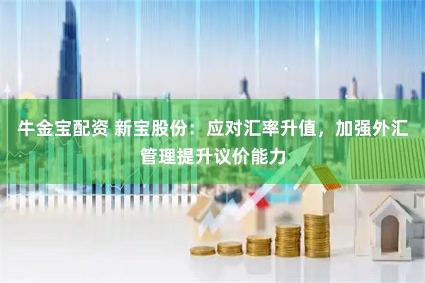 牛金宝配资 新宝股份：应对汇率升值，加强外汇管理提升议价能力
